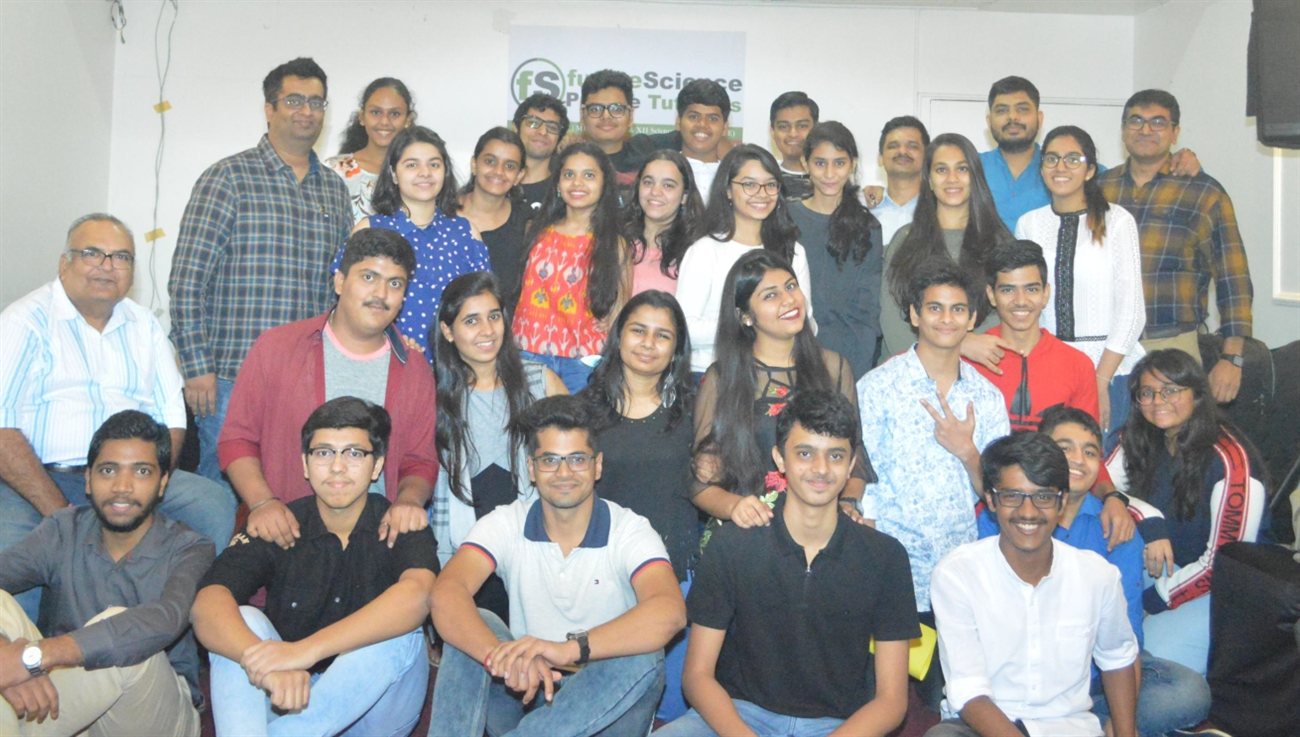 Students and mentors together on results day