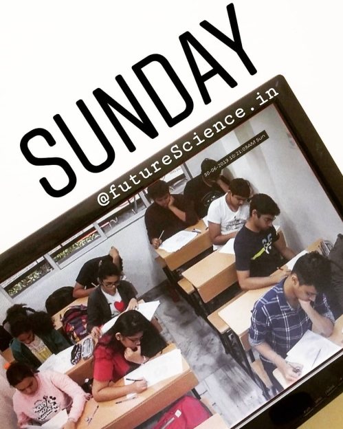 Students writing the Sunday test